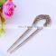 Vintage Hair Accessories Antique Bronze Plated Hairpins U shape Hair Stick Pin Woman Rhinestone Flower Hair Jewelry