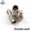 Double seal flow through valve stem tire caps, Inflate thru for high pressure truck car RV semi bus tires inflate tires