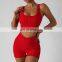 Sexy Ribbed Front Buttons Yoga Bras Factory Sale High Impact Sports Shockproof Crop Tops