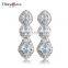 Factory Wholesale Best Quality Zircon Jewelry Baguette Multi Colored Stones Earrings