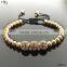 2016 Men Gold Bracelets / Macrame Bracelet 18k Rose Gold Plated / Mens 18k solid glod bracelet