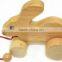 New Style Natural Wooden Pull Toys OEM Intelligent Funny Gifts Toys Wooden Rabbit for Kids EZ5129