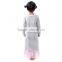 Valentine long sleeve maxi dress gray stripe pink lace trims girl dress