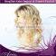 Women Blonde Black Mixed Long curly Lace Front Synthetic Full Wig