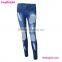 Accept OEM Girls Ripped Denim Latest Design Jeans Pants