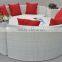 3pcs half-moon wicker modern sofa bed