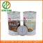 Oval shaped empty coffe tin cans with lids