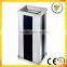 shopping mall usage square ground stainless steel trash bin