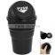 2016 New Design Black Plastic Cover Home Car Ashtray Trash Bin Can Garbage Container
