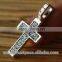 Silver 925 Cross Jesus Christ Crucifix. Russian & Greek Orthodox Style. Burnished Silver.
