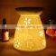 Flower logo carved ceramic aroma burner Porcelain fragrance burner for spa promotion                        
                                                Quality Choice