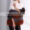 Hot! Cheap knitted dyed color fox fur coat for sexy girl