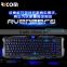 Cool Backlit LED Illuminated Ergonomic usb Wired Gaming keyboard--LK611--Shenzhen Ricom