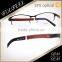 Unique design titanium and wood mixture temple classic half frame optical glasses