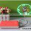DIY Unique new design portable usb fan rechargeable mini usb fan led light usb mini fan with power bank Powerful wind Water Mist