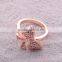 2016 Hot Sale Women Girls Fairy Jewelry Rose Gold Butterfly Rhinestone wedding rings//