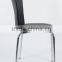 Modern Appearance Black Steel Frame Plastic Chair PM124