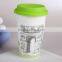 Ceramic coffee cup with high quality silicone lid/porcelain coffee mug