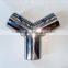 hygienic sanitary food grade stainless steel 304 316L reducer tee