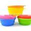 New food grade folding colorful silicone pet dog bowl