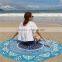 2016 Hotsale Chiffon Gypsy Customize Color Round Beach Tablecloth Blanket