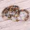 Natural Tiger Eye Beaded Bracelets, Gold Plated Arrow Gem Stone Connector Druzy Bracelet