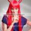 Custom made cheap long red synthetic festival wigs, cosplay wig