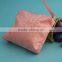 pink color printed fancy cloth big comestic bag with zipper