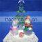 acrylic LED artificial christmas green tree with snowman