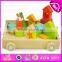 2015 Blocks Trolly wooden educational toy for kids,Wooden building blocks sorter trolly toy,Pull wooden block trolly toy W13C021