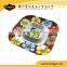 Square flower pattern melamine plate for fast food