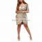 The Gold Irregular Plus Size Sequin Dress Short Sleeves Dress for Ladies