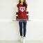 2016 New Fashion Women Sweatshirts Red Collar Plus Size