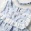 New design baby floral printed romper with lace infront