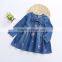 Wholesale children clothes baby girl bow denim frocks