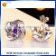 Cheap Wholesale 925 Sterling Silver Purple Diamond Stud Earrings