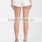 wholesale high quality cheap high-waisted wihte cotton short for women