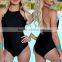 Side Cut Out Open Back One Piece Swimsuit for Women 2017