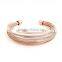 304 Stainless Steel Open Cuff Bangles Bracelets Rose Gold