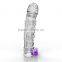 Reusable Spike Clitoral Stimulation G Spot Crystal Sex Toy Penis Sleeve Condom