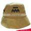 custom wide brim beige color fashing hat flat top with 2 metal eyelets cotton safari bucket hat