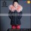 Winter best warm 100% cotton kids fur hood parka jacket