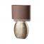 Japan style simple custom luxury gold indoor lighting ceramic base royal antique brown bedside lamps for hotel