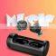 Rotatable and metal charging bin surface sandblasting oxidation true wireless earphone with charging case