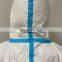 Disposable CE Cat III Type 3B/4B/5B/6B Protective Suit Microporous Coveralls for Full Protection Clothing with Reinforced Seam