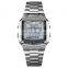 Skmei 1381 Wholesale Price Square Gold Digital Men Watch Stainless Steel 5 ATM Waterproof