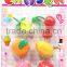 Fruit blister card eraser set,3d puzzle eraser