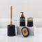 Plastic bamboo bathroom accessory set 4 pcs bathroom set wooden lid