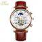 KINYUED J025 Luxury Casual Black Leather Men's Watches Automatic Mechanical Moon Phase Men Brand Wrist Watch