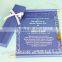 Customize Royal Bule Chinese Scroll Wedding Invitation Card